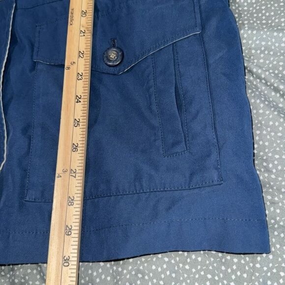 American Bazaar Womens Size Medium Blue Button Up and Zipper Hoodie Jacket Sz L - Picture 10 of 10